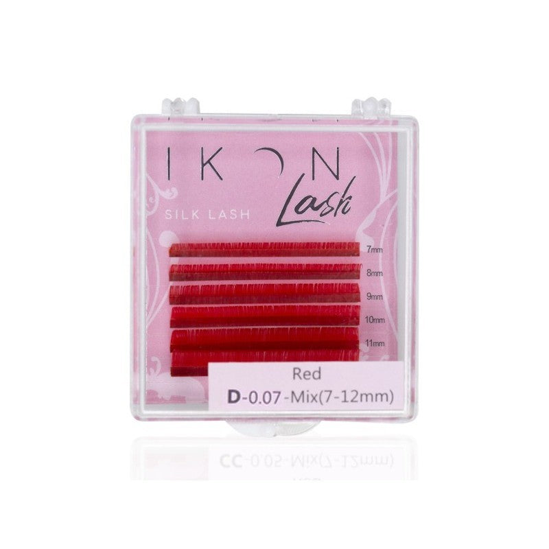 Color Lashes(red) - 0,07 - D - 7-12. mm -6 strisce