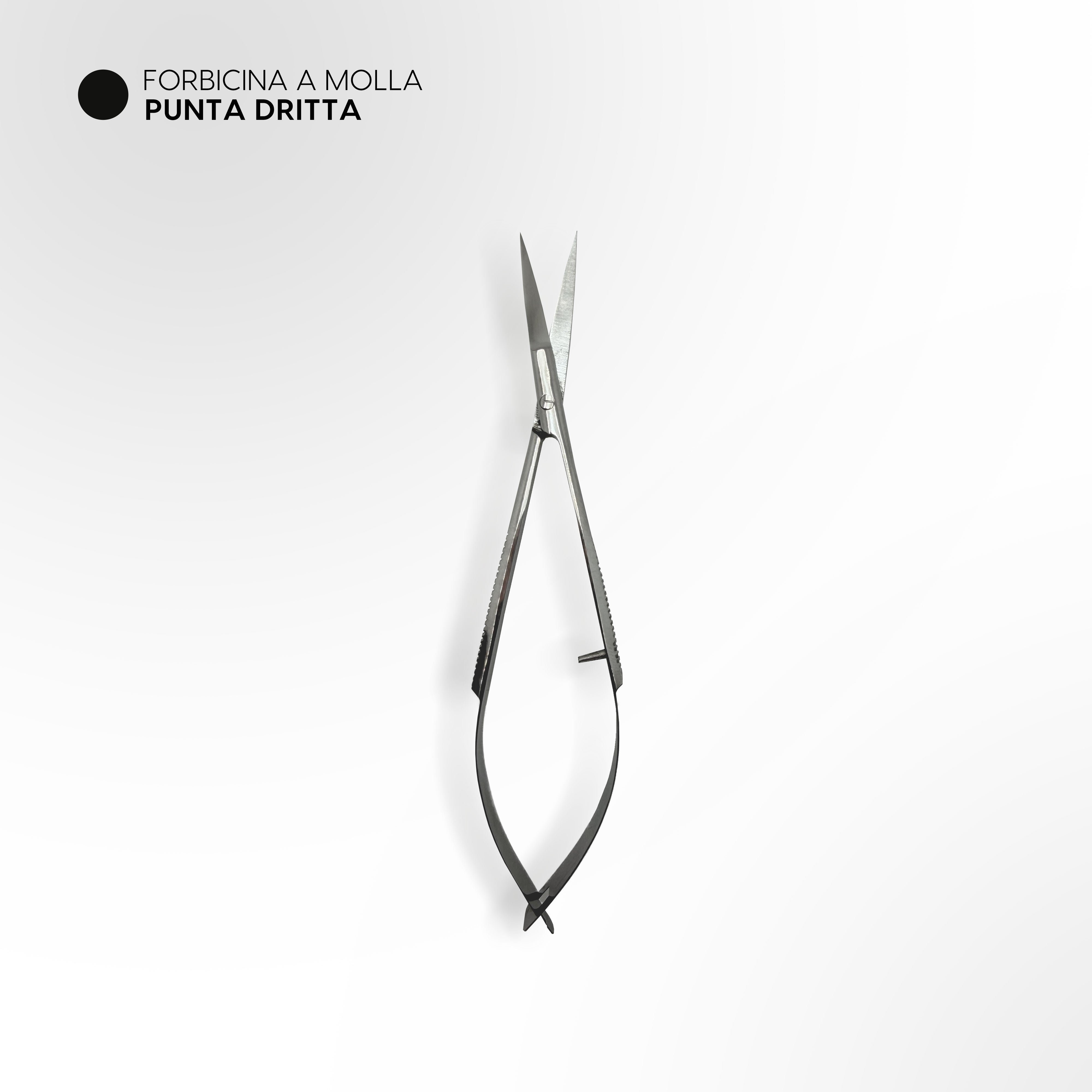 Forbicina uso professionale a molla punta dritta