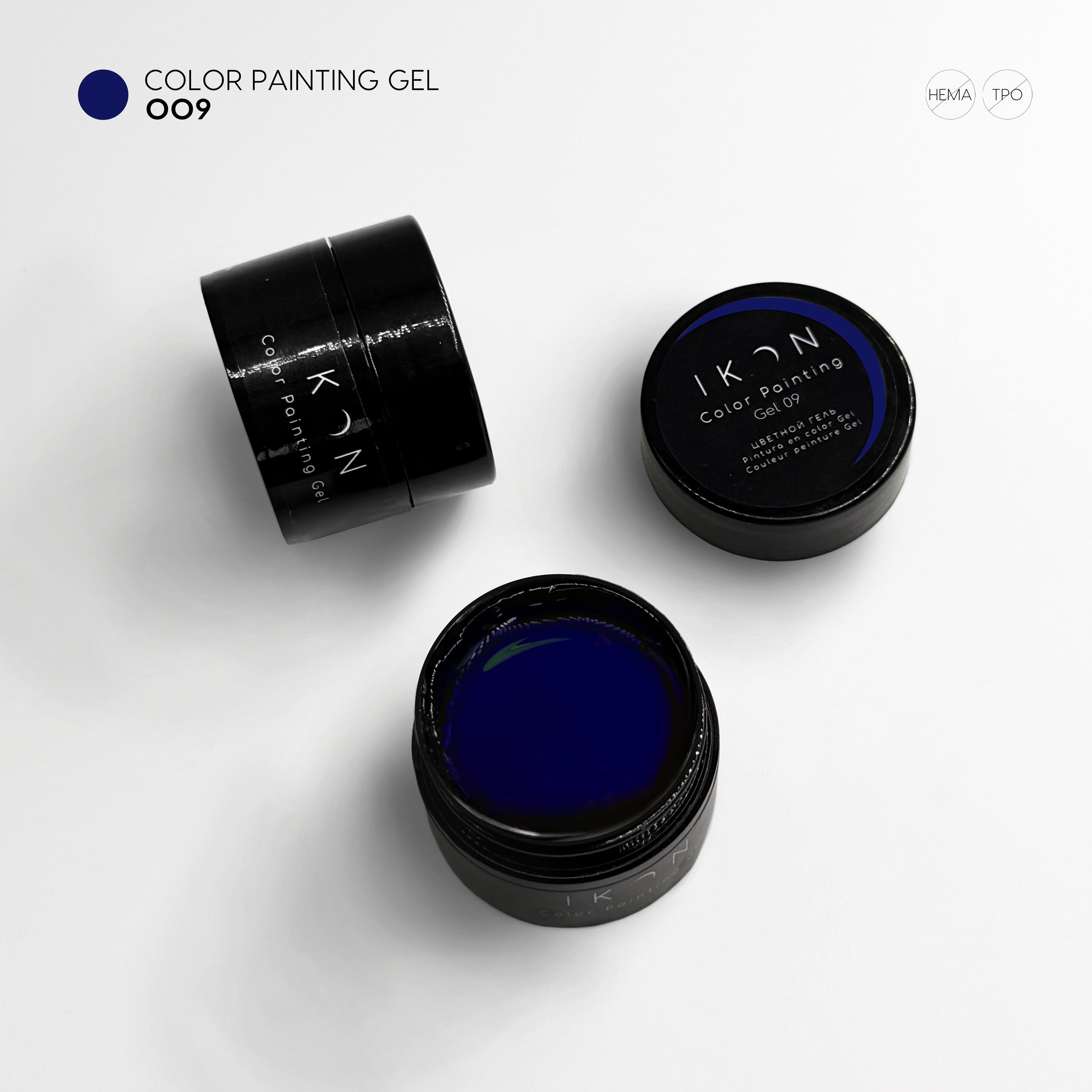 Painting Color Gel Nail Art - 009- Midnight