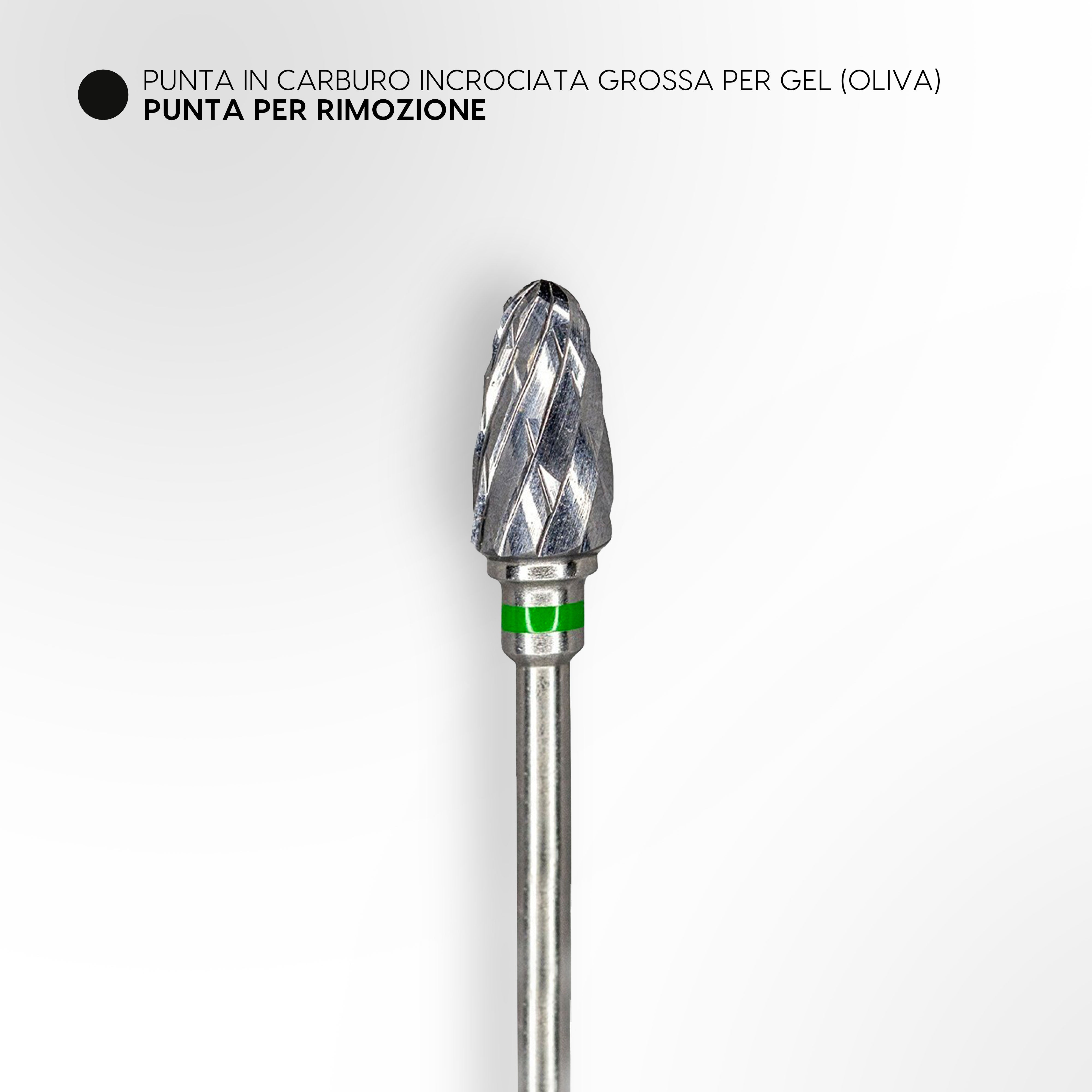 Punta In Carburo Incrociata Grossa Per Gel (Oliva)